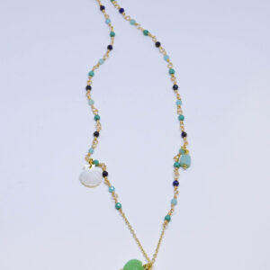 Nerina fish pendant and chrysoprase heart